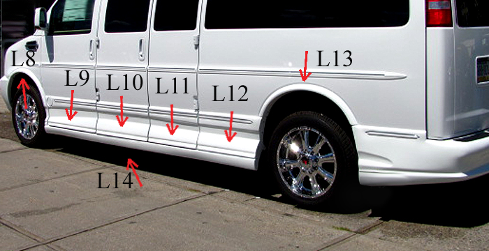 2003-2025 GMC Savanna Van Side Skirts