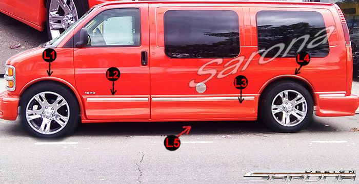 1996-2002 GMC Savanna Van Side Skirts