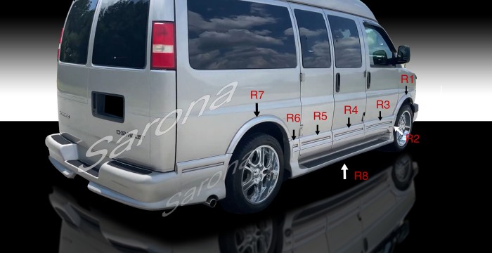 2003-2025 GMC Savanna Van Side Skirts 2003-2025 GMC Savanna Van Side Skirts