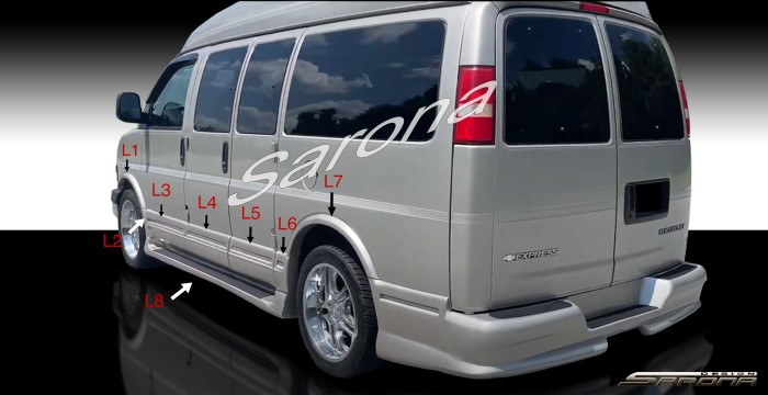 2003-2025 GMC Savanna Van Side Skirts 2003-2025 GMC Savanna Van Side Skirts