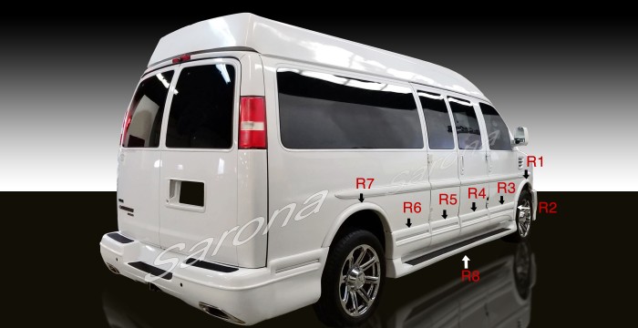 2003-2026 GMC Savanna Van Side Skirts 2003-2026 GMC Savanna Van Side Skirts